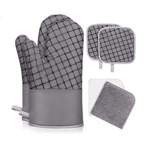 HOT! IXO 6Pc Silicone Surface Oven Mitts and Pot Holders